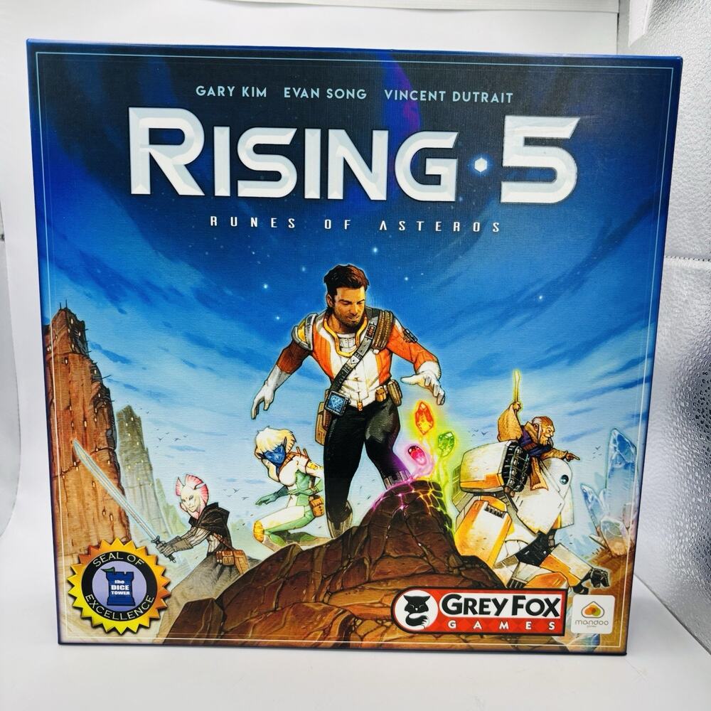 Rising 5: Runes of Asteros Board Game Pre Owned. Complete. Cool Game!